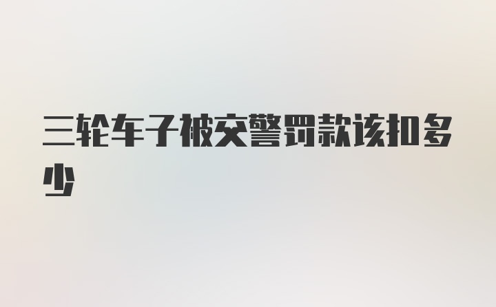 三轮车子被交警罚款该扣多少