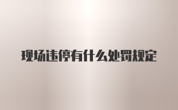 现场违停有什么处罚规定