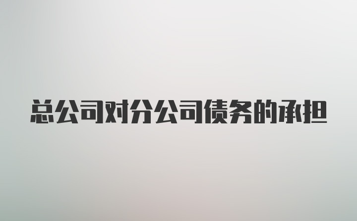 总公司对分公司债务的承担