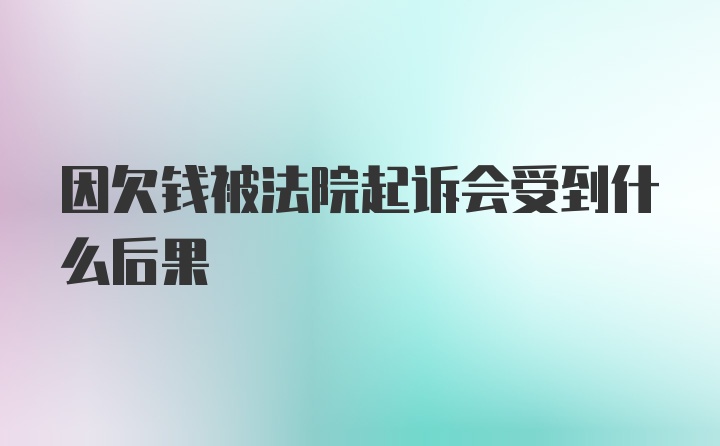 因欠钱被法院起诉会受到什么后果