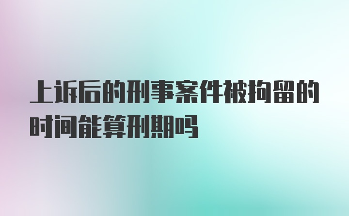 上诉后的刑事案件被拘留的时间能算刑期吗