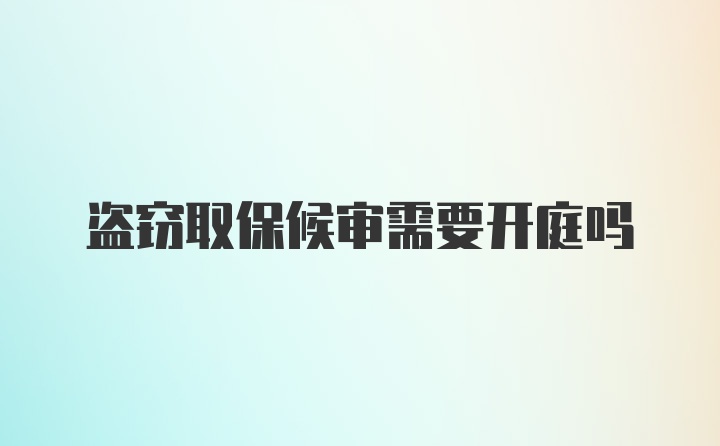 盗窃取保候审需要开庭吗