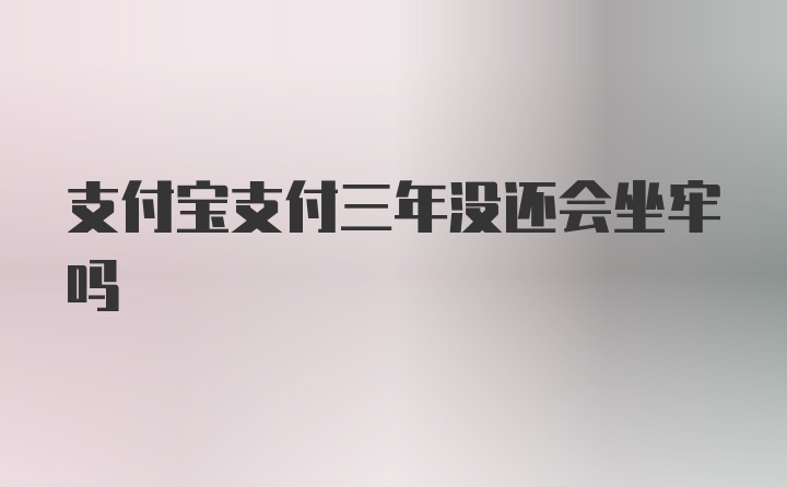 支付宝支付三年没还会坐牢吗