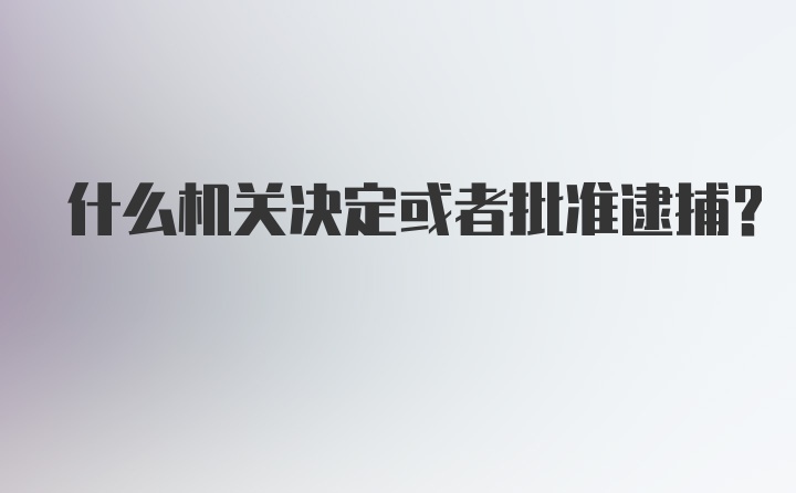 什么机关决定或者批准逮捕?