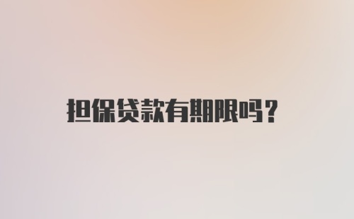 担保贷款有期限吗？