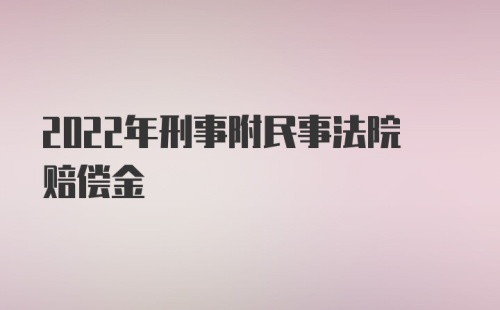 2022年刑事附民事法院赔偿金