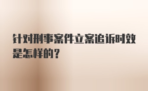 针对刑事案件立案追诉时效是怎样的？