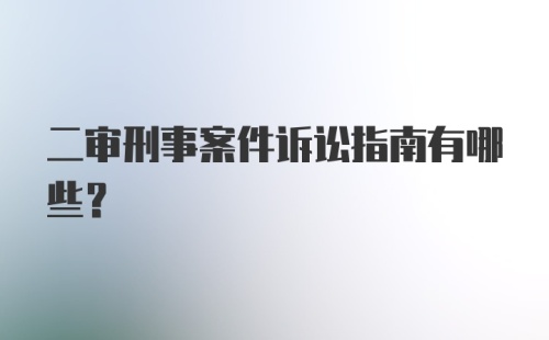 二审刑事案件诉讼指南有哪些？