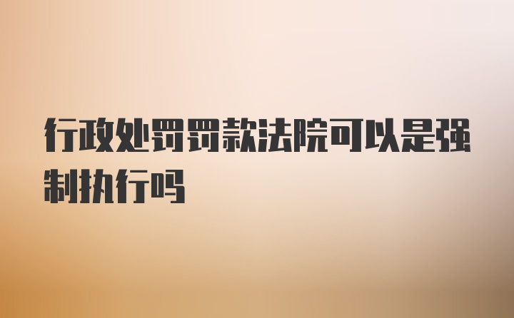 行政处罚罚款法院可以是强制执行吗