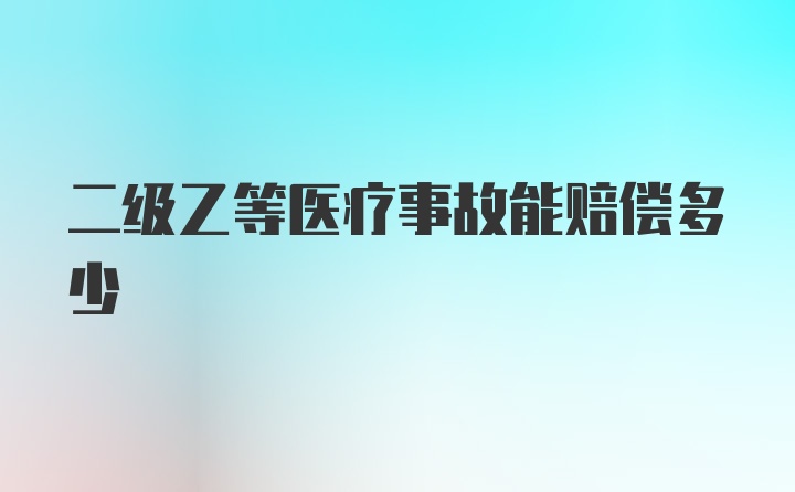 二级乙等医疗事故能赔偿多少