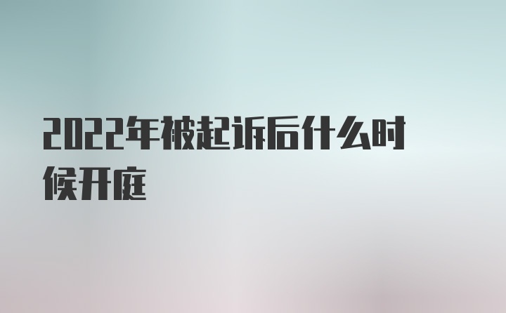 2022年被起诉后什么时候开庭