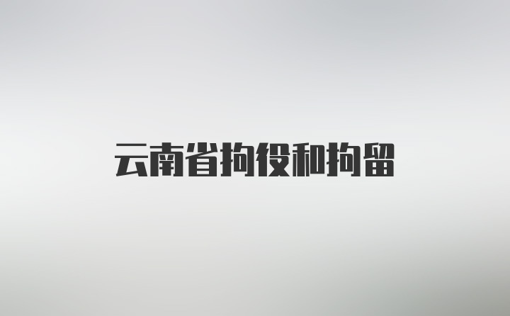 云南省拘役和拘留