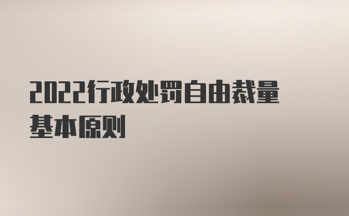 2022行政处罚自由裁量基本原则