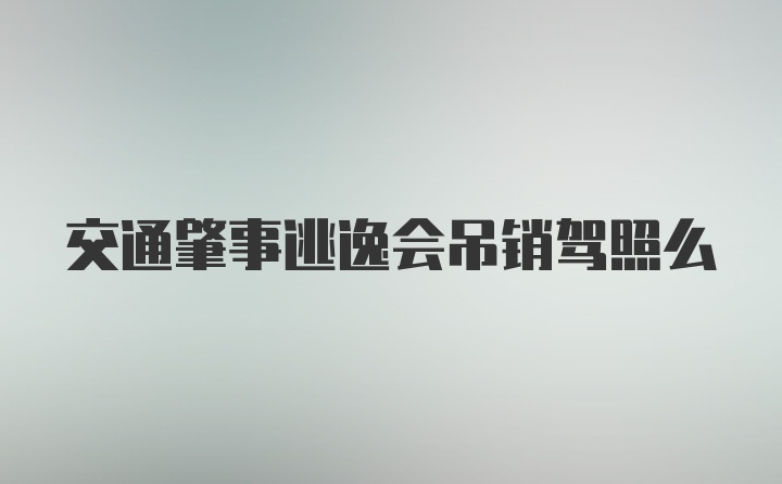 交通肇事逃逸会吊销驾照么