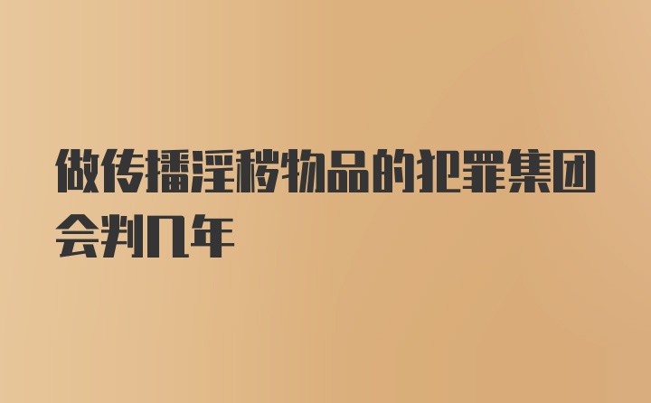 做传播淫秽物品的犯罪集团会判几年