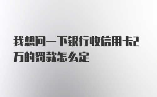 我想问一下银行收信用卡2万的罚款怎么定