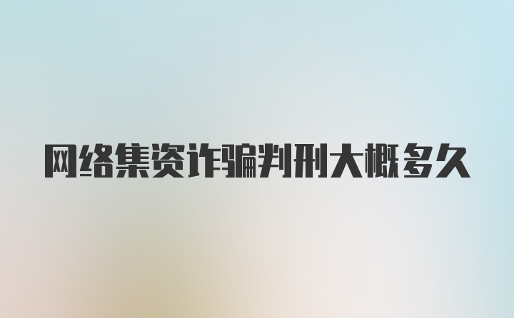 网络集资诈骗判刑大概多久