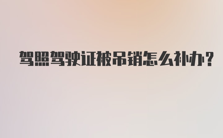 驾照驾驶证被吊销怎么补办？