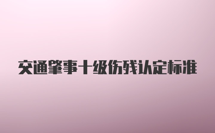 交通肇事十级伤残认定标准