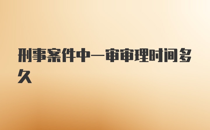 刑事案件中一审审理时间多久