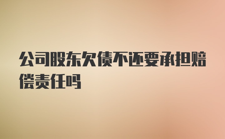 公司股东欠债不还要承担赔偿责任吗