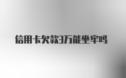 信用卡欠款3万能坐牢吗