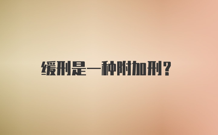 缓刑是一种附加刑？