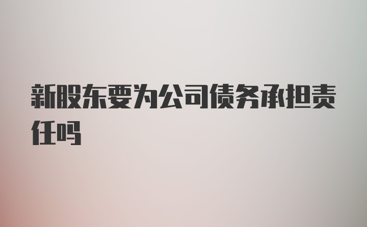 新股东要为公司债务承担责任吗