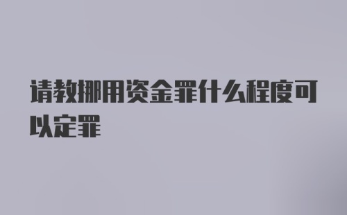 请教挪用资金罪什么程度可以定罪