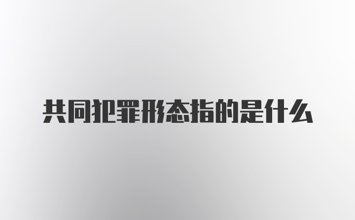 共同犯罪形态指的是什么