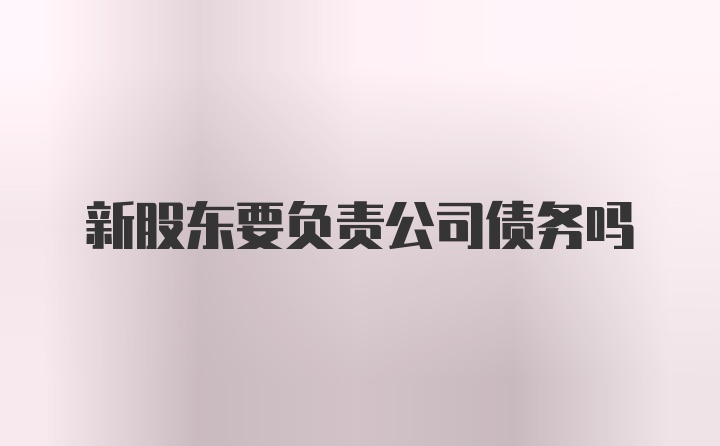 新股东要负责公司债务吗