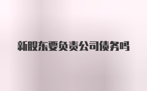 新股东要负责公司债务吗