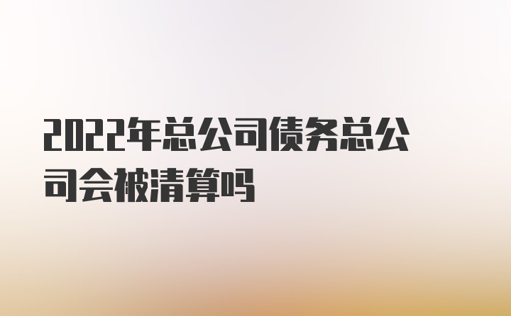 2022年总公司债务总公司会被清算吗