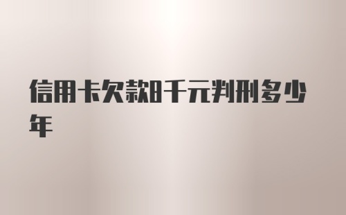 信用卡欠款8千元判刑多少年