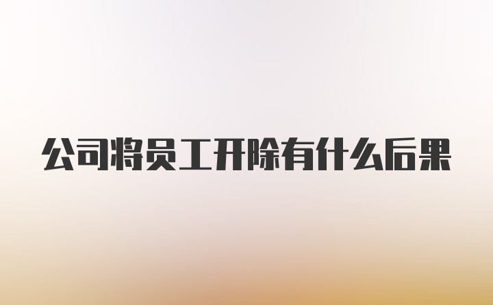 公司将员工开除有什么后果