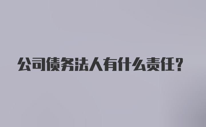 公司债务法人有什么责任？