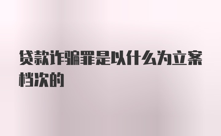 贷款诈骗罪是以什么为立案档次的