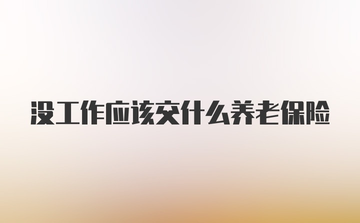 没工作应该交什么养老保险