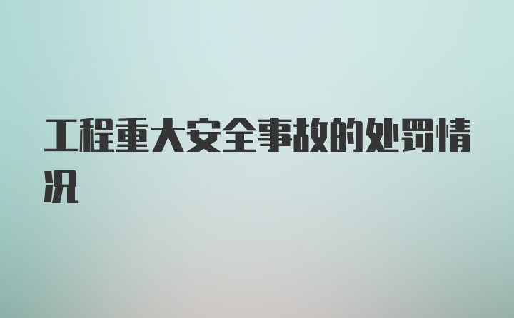 工程重大安全事故的处罚情况