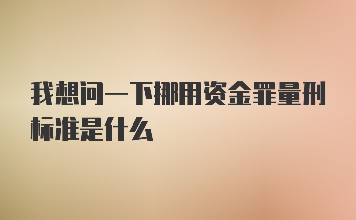 我想问一下挪用资金罪量刑标准是什么