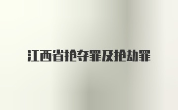 江西省抢夺罪及抢劫罪