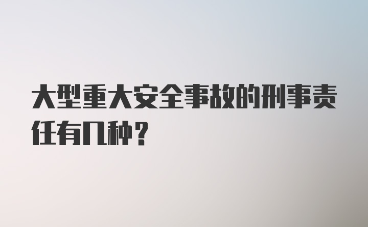 大型重大安全事故的刑事责任有几种?