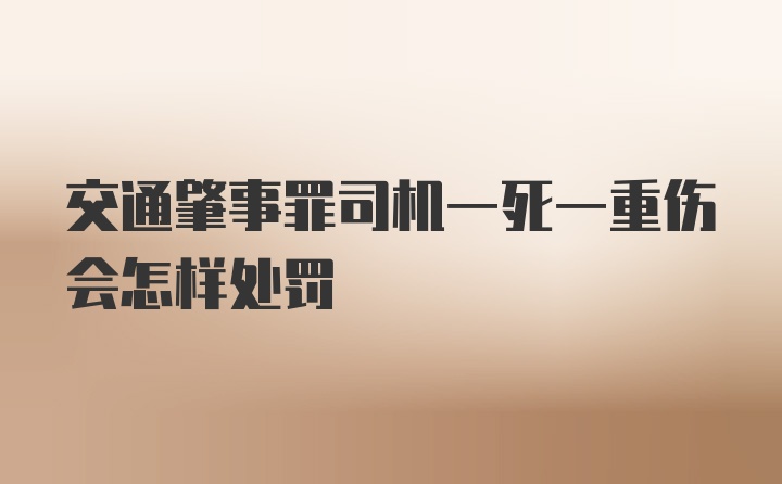 交通肇事罪司机一死一重伤会怎样处罚