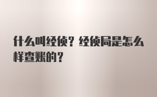 什么叫经侦？经侦局是怎么样查账的？