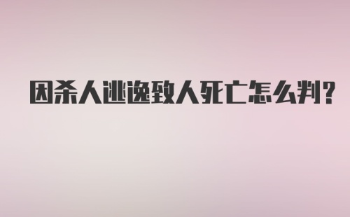 因杀人逃逸致人死亡怎么判？