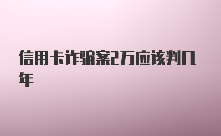 信用卡诈骗案2万应该判几年