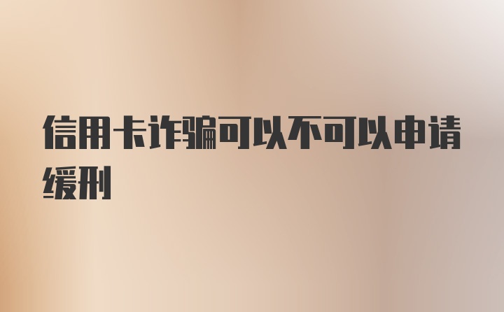 信用卡诈骗可以不可以申请缓刑