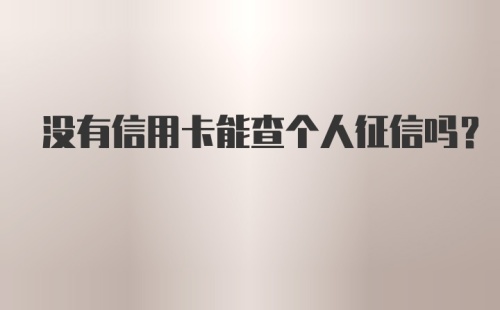 没有信用卡能查个人征信吗?