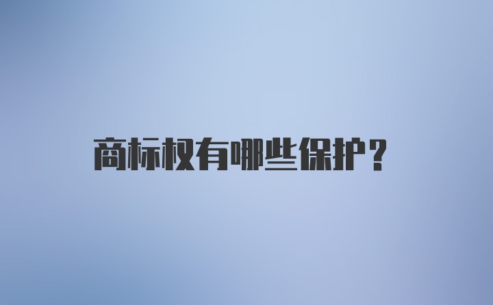 商标权有哪些保护？