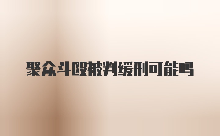 聚众斗殴被判缓刑可能吗